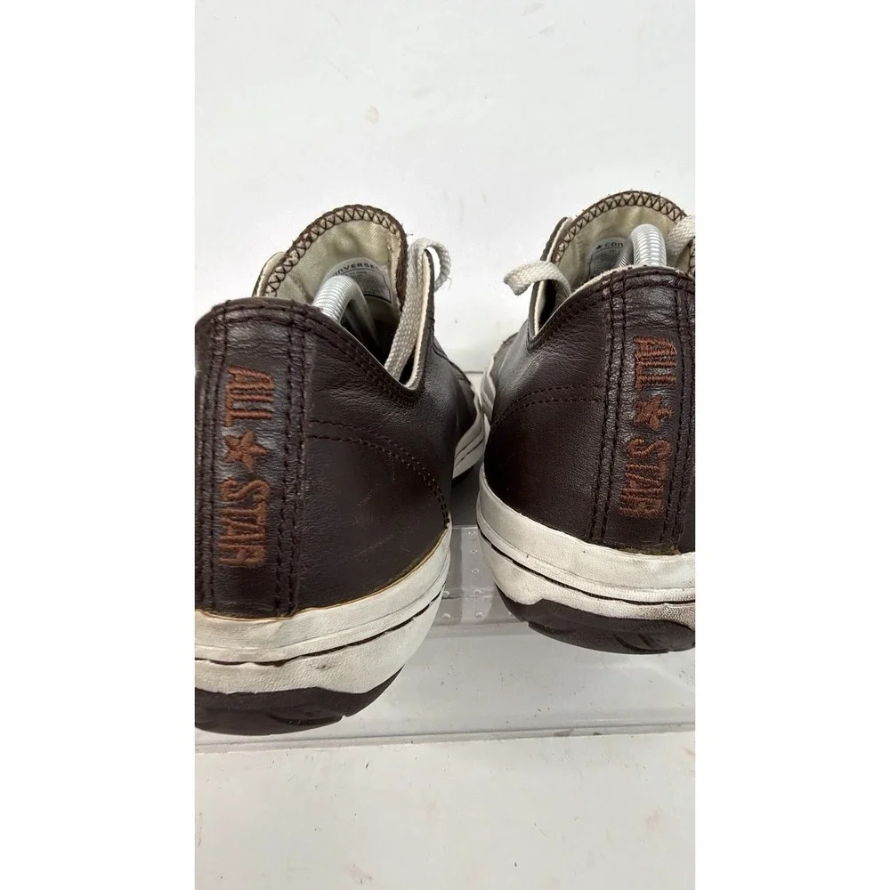 Converse All Star Brown Leather Low Top Sneakers Men's 11.5 Chuck Taylor Casual - Picture 9 of 11